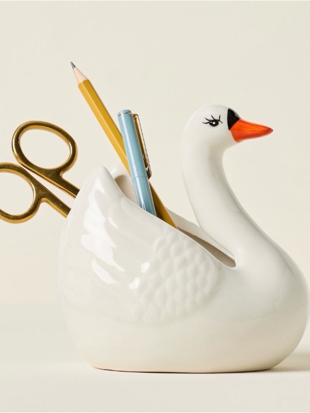 Anthropologie Swan Pen Cup